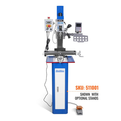 MechMaxx VM18LD Mill Drill Machine 6x20" Benchtop DRO Brushless Motor Variable Speed R8 Spindle 1 HP 110V Compact Milling Drilling Tool New