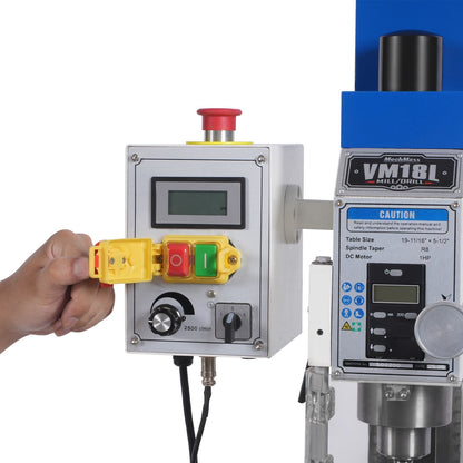 MechMaxx VM18LD Mill Drill Machine 6x20" Benchtop DRO Brushless Motor Variable Speed R8 Spindle 1 HP 110V Compact Milling Drilling Tool New