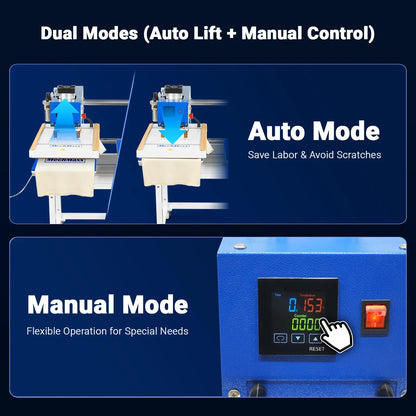 MechMaxx PUD1624LCD Heat Press 16x24" Commercial Pneumatic Dual Platen Auto Lift Digital Sublimation Transfer Machine Full Touch LCD Screen AIRTAC Parts 110V 2.2HP New
