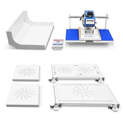 MechMaxx PUD1624-C Heat Press 16x24" Commercial Pneumatic Dual Platen Auto Lift Sublimation Transfer Machine with Storage Base Cabinet 110V 1650W New