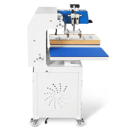 MechMaxx PUD1624-C Heat Press 16x24" Commercial Pneumatic Dual Platen Auto Lift Sublimation Transfer Machine with Storage Base Cabinet 110V 1650W New