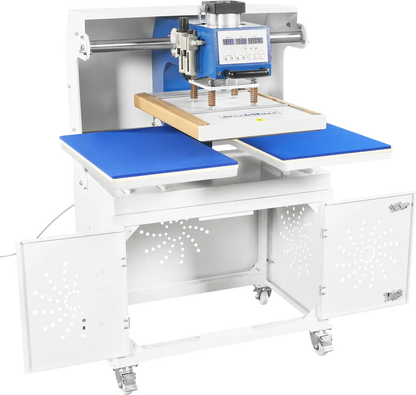 MechMaxx PUD1624-C Heat Press 16x24" Commercial Pneumatic Dual Platen Auto Lift Sublimation Transfer Machine with Storage Base Cabinet 110V 1650W New