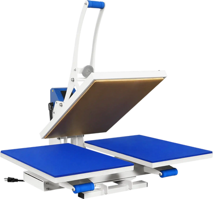 MechMaxx MD1624 Heat Press 16x24" Auto Open Dual Platen Semi-Automatic Magnetic Lift Digital LCD 110V 1.87HP 1400W New