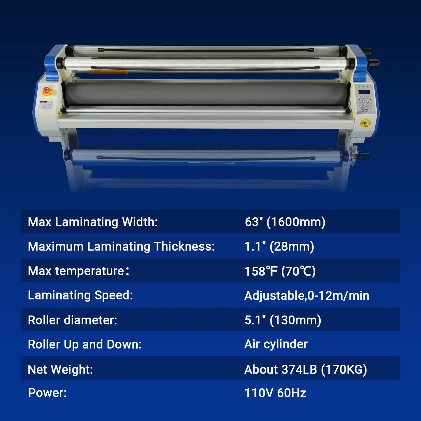 MechMaxx 120 Laminator 65" Wide Format Full-Auto Cold & Heat Assisted Pneumatic Machine 4 Trimmers Infrared Heating Digital Control New