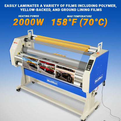 MechMaxx 250 Laminator 67" Wide Format Full Auto Cold Heat Assisted Pneumatic Machine 4 Trimmers Infrared Heating Digital Control New