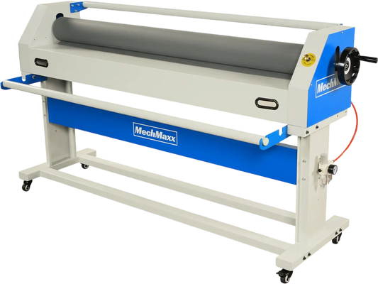 MechMaxx 1600-C1 Laminator 63" Wide Format Pneumatic Manual Cold Laminating Machine Portable Stand Included New