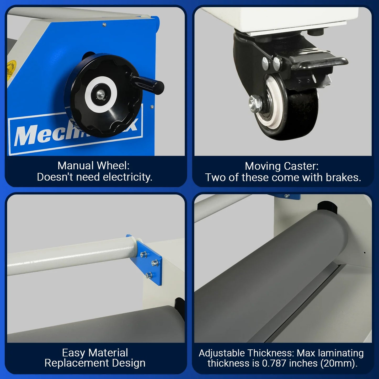 MechMaxx 1600-C1 Laminator 63" Wide Format Pneumatic Manual Cold Laminating Machine Portable Stand Included New