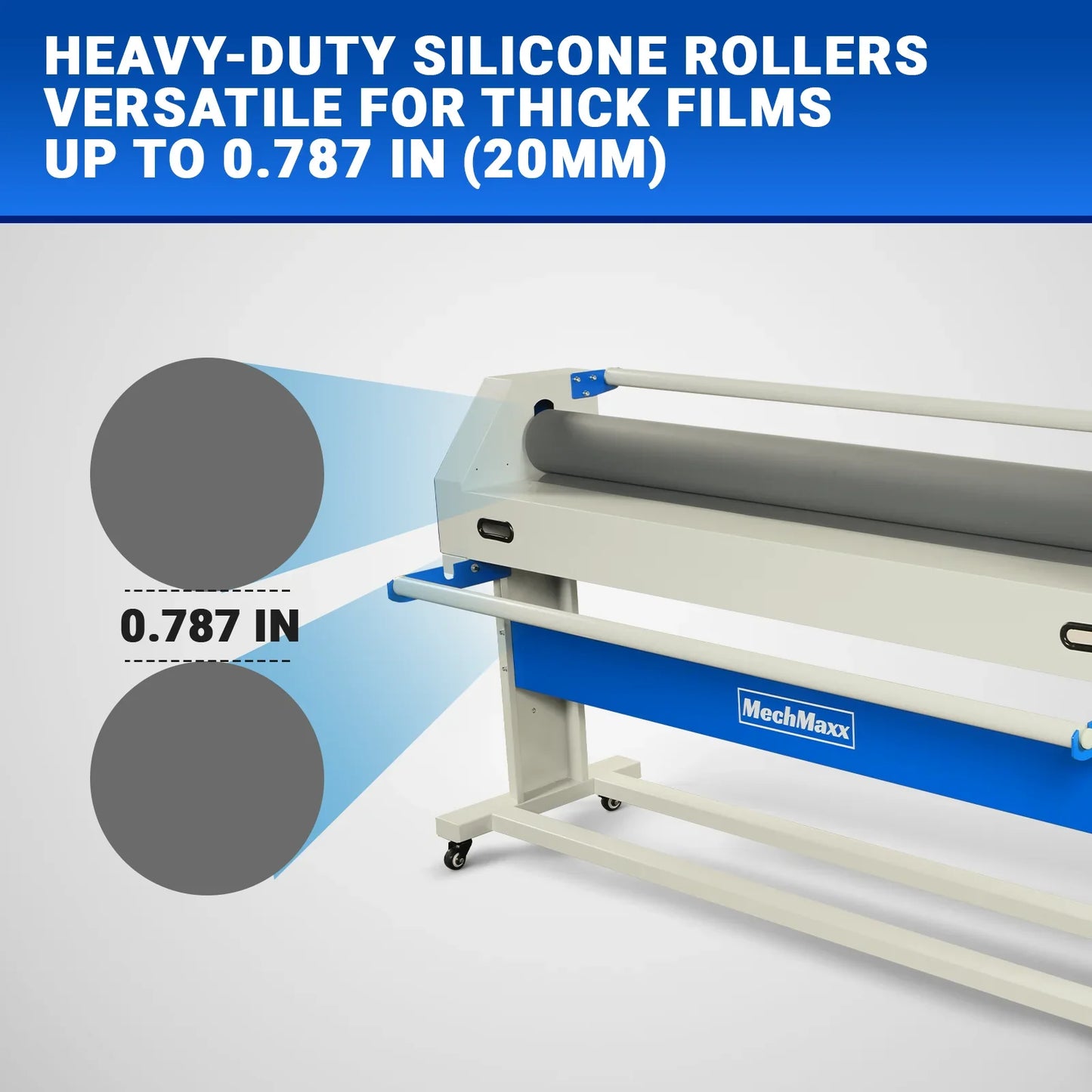 MechMaxx 1600-C1 Laminator 63" Wide Format Pneumatic Manual Cold Laminating Machine Portable Stand Included New