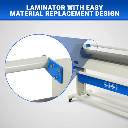 MechMaxx 1600-C1 Laminator 63" Wide Format Pneumatic Manual Cold Laminating Machine Portable Stand Included New