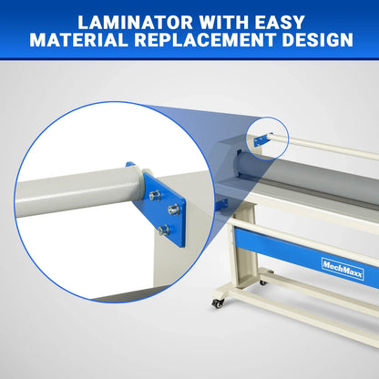 MechMaxx 1600-C2 Laminator 63" Wide Format Pneumatic Manual Cold Laminating Machine Portable Stand Included New