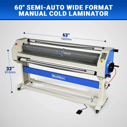 MechMaxx 1600-C3Pro Laminator 63" Wide Format Pneumatic Manual Cold Laminating Machine Portable Stand New
