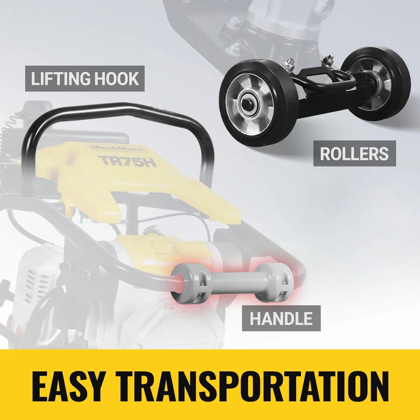 MechMaxx TR75H Tamping Rammer Honda GXR120 3150 lbs Impact Force Wheel Kit Jumping Jack Tamper Compactor New
