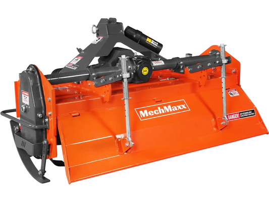 MechMaxx MRT60 Rotary Tiller 60" 3 Point Hitch Cat. 1 & 2 Gear Drive PTO Shaft Included Slip Clutch 30-60 HP New