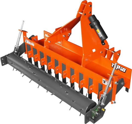 MechMaxx TSP60 Soil Pulverizer 60" Heavy Duty Single Spiked Roller 21 Shanks Category 1 2 3 Point Hitch Tractor Attachment New