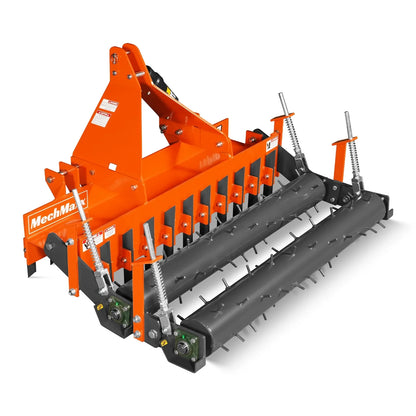 MechMaxx TSP60D Soil Pulverizer 60" Heavy Duty Double Spiked Roller 21 Shanks Category 1 and 2 3 Point Hitch Tractor Attachment New