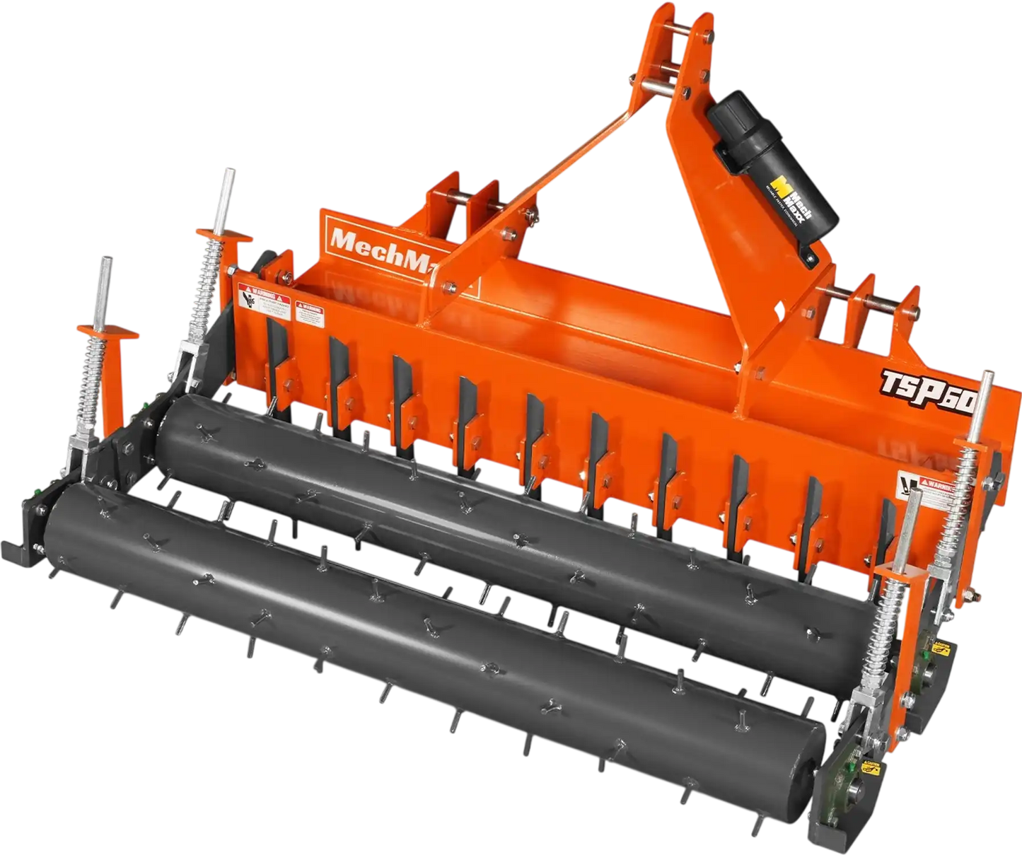 MechMaxx TSP60D Soil Pulverizer 60" Heavy Duty Double Spiked Roller 21 Shanks Category 1 and 2 3 Point Hitch Tractor Attachment New