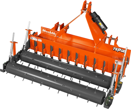 MechMaxx TSP60D Soil Pulverizer 60" Heavy Duty Double Spiked Roller 21 Shanks Category 1 and 2 3 Point Hitch Tractor Attachment New