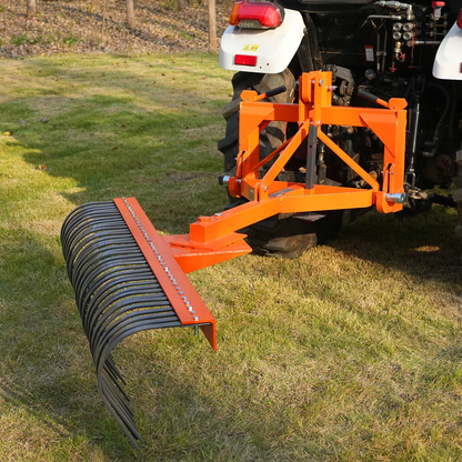 MechMaxx LR72 Landscape Rake 72" 36 Tines 3 Point Hitch Tractor Attachment New