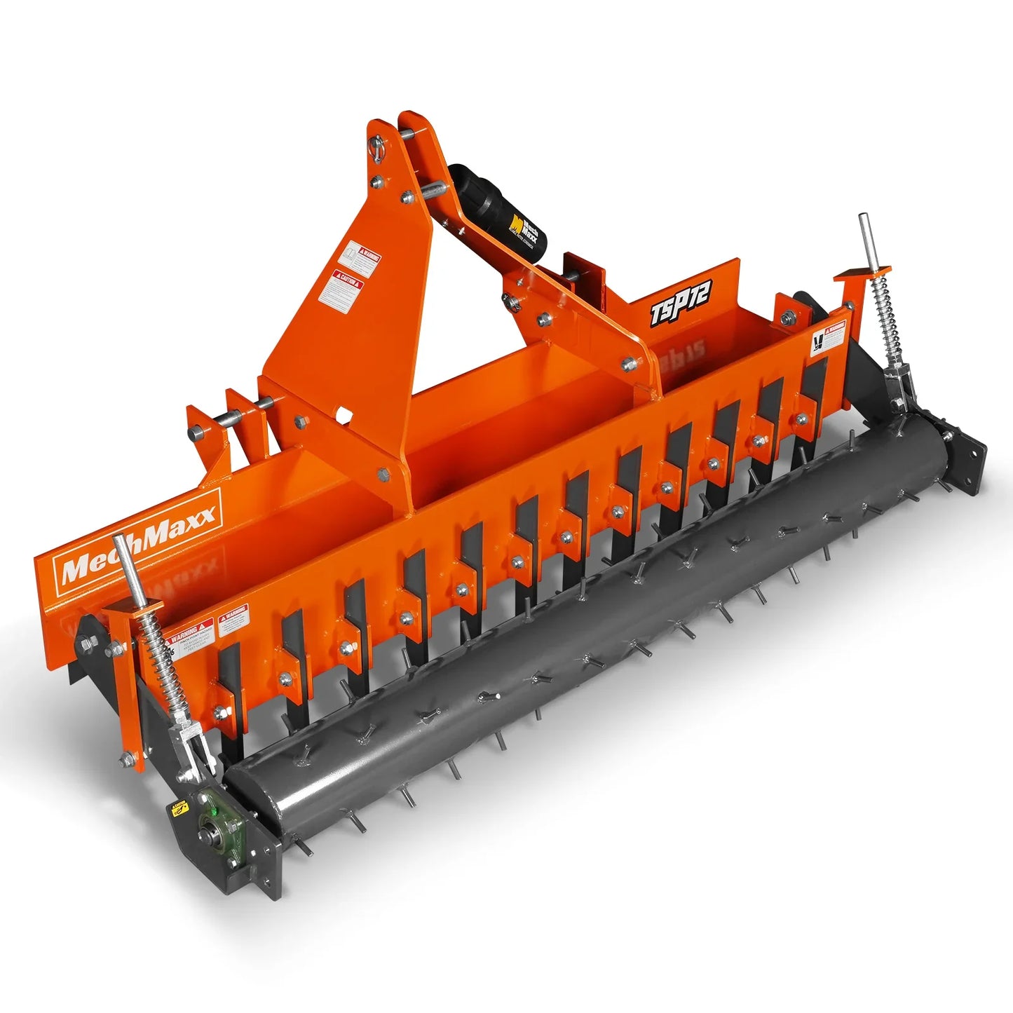MechMaxx TSP72 Soil Pulverizer 72" Heavy Duty Single Spiked Roller 25 Shanks Category 1 and 2 3 Point Hitch Tractor Attachment New