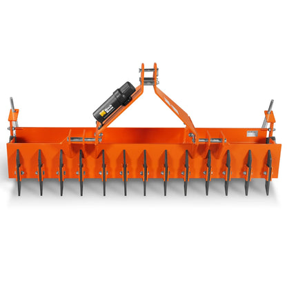 MechMaxx TSP72 Soil Pulverizer 72" Heavy Duty Single Spiked Roller 25 Shanks Category 1 and 2 3 Point Hitch Tractor Attachment New