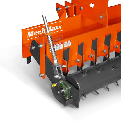 MechMaxx TSP72 Soil Pulverizer 72" Heavy Duty Single Spiked Roller 25 Shanks Category 1 and 2 3 Point Hitch Tractor Attachment New