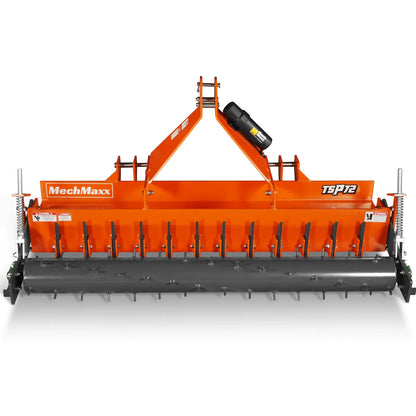 MechMaxx TSP72 Soil Pulverizer 72" Heavy Duty Single Spiked Roller 25 Shanks Category 1 and 2 3 Point Hitch Tractor Attachment New