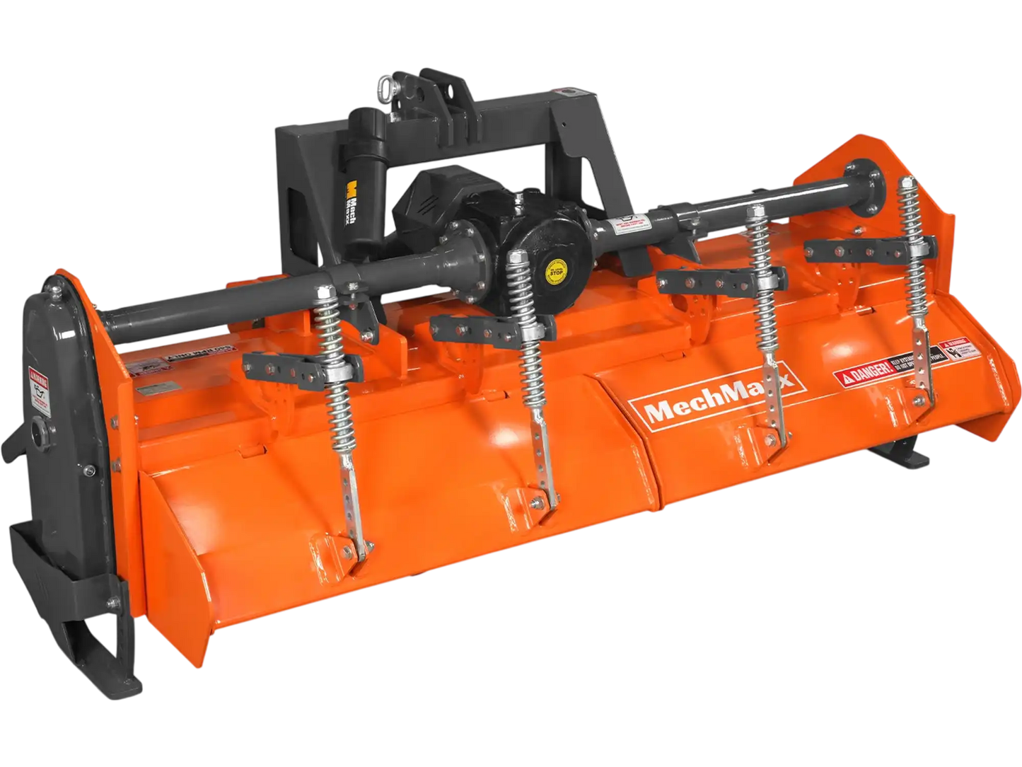 MechMaxx HRT80 Rotary Tiller 80" Heavy Duty 3 Point Hitch Cat.2 Gear Drive PTO Shaft Included Slip Clutch 40-80 HP New