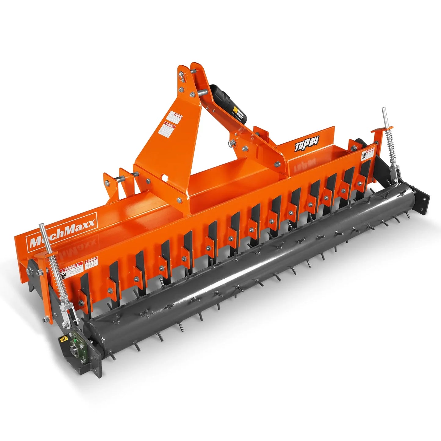 MechMaxx TSP84 Soil Pulverizer 84" Heavy Duty Single Spiked Roller 29 Shanks Category 1 and 2 3 Point Hitch Tractor Attachment New