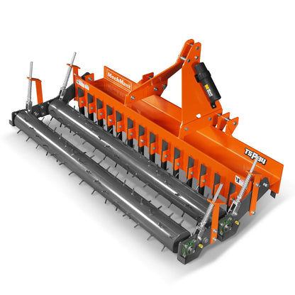 MechMaxx TSP84D Soil Pulverizer 84" Heavy Duty Double Spiked Roller 29 Shanks Category 1 and 2 3 Point Hitch Tractor Attachment New