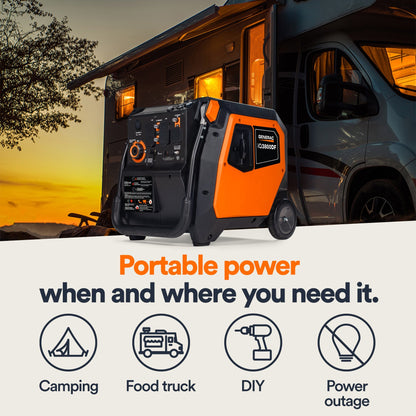 Generac iQ3800 DF 8944 3000W/3800W Generator Dual Fuel Gas Propane Low THD Inverter COSense Electric Start