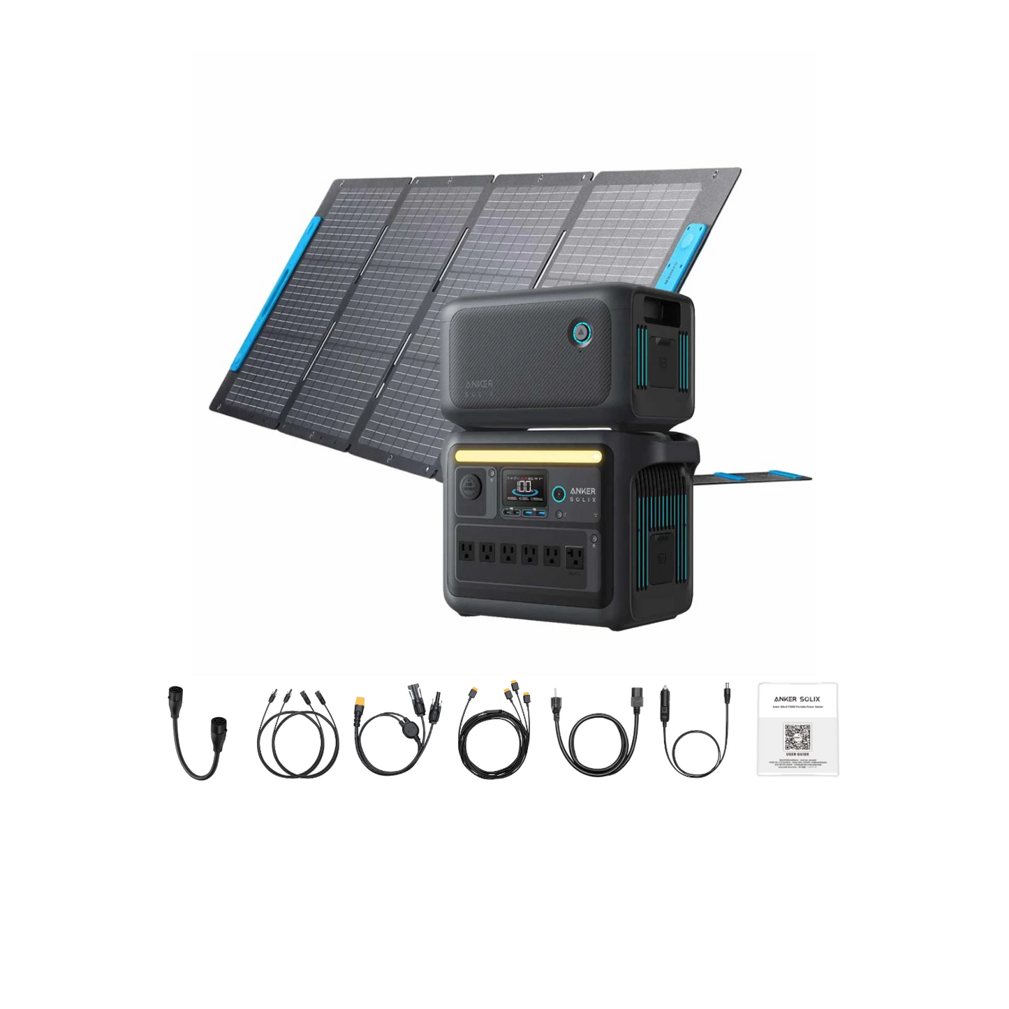 Anker SOLIX C1000X Portable Power Station + 1 x 200W Solar Panel + 1 x Expansion Battery Inclusions
