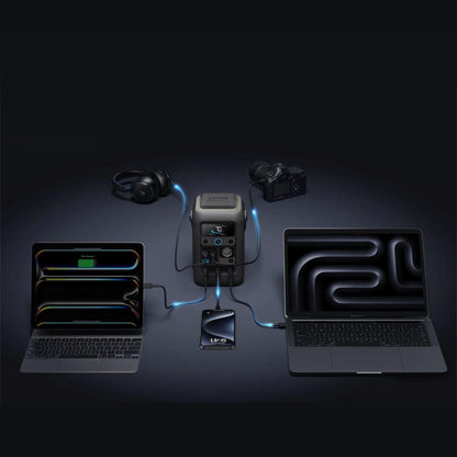 Anker SOLIX C300X DC Charging Two Laptops, Headphones And A Camera