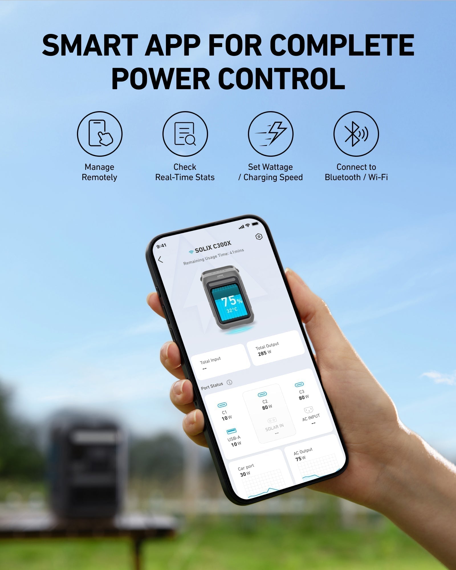 Anker SOLIX C300X Portable Power Station  Smart App
