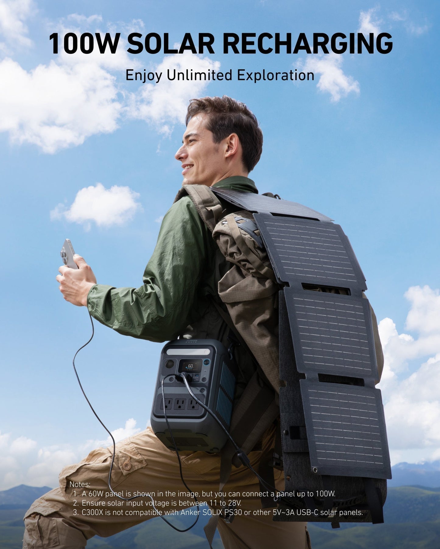 Anker SOLIX C300X Portable Power Station Solar Recharging