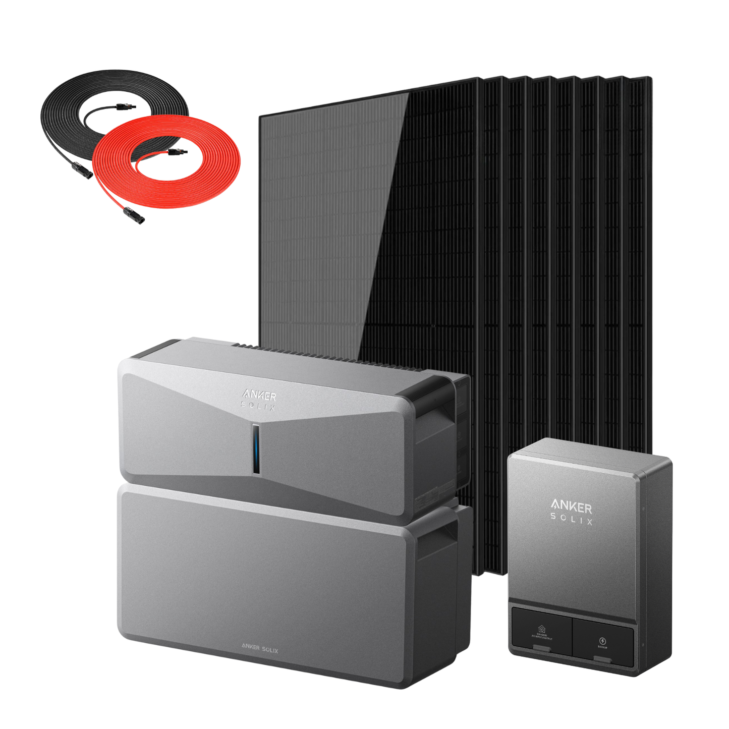 Anker SOLIX E10 Manual Home Backup Kit with eight 440W Rigid Solar Panels and a Rich Solar Panel Extension Cable