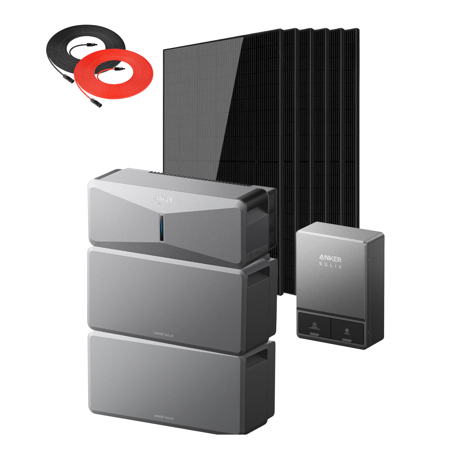 Anker SOLIX E10 Manual Home Backup Kit  with six 440W Rigid Solar Panels , Rich Solar Panel Extension Cable and two batteries 