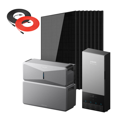 Anker SOLIX E10 Smart Home Backup Kit with eight 440W Rigid Solar Panels and a Rich Solar Panel Extension Cable
