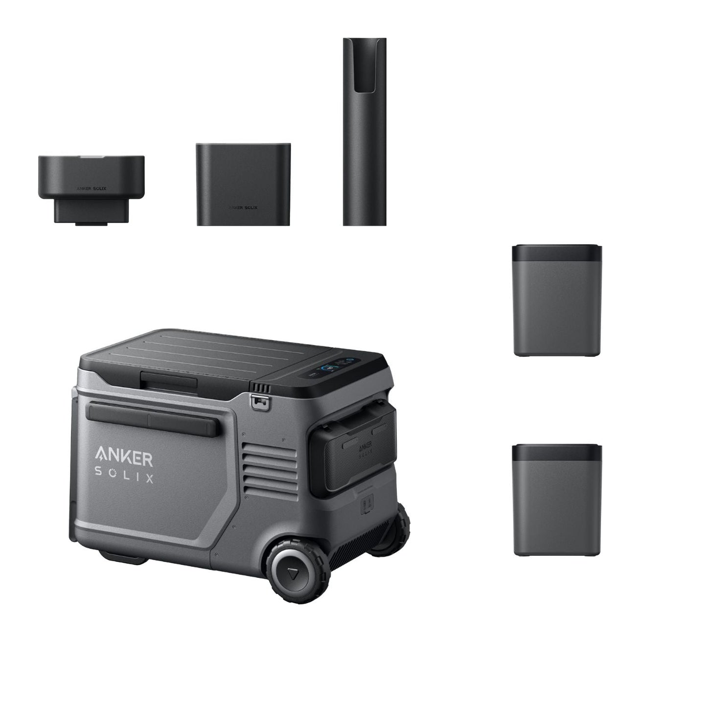 Anker SOLIX EverFrost 2 Electric Cooler 40L with 2 Anker SOLIX EverFrost 2 Removable Battery and One 100W with Road Trip Kit