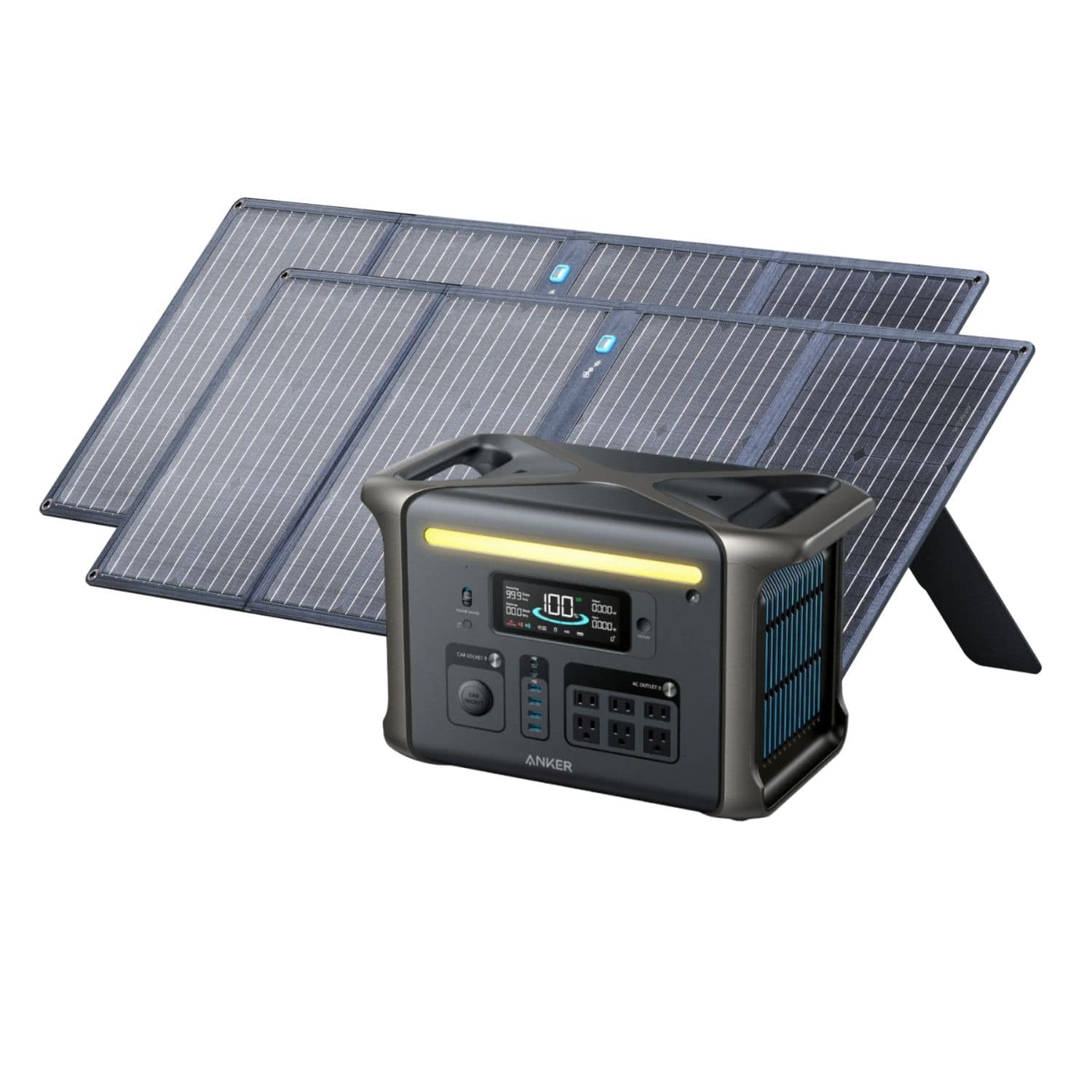 Anker SOLIX F1500 Solar Generator + 2 x 100W Solar Panel