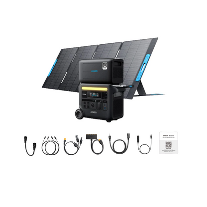 Anker SOLIX F2600 Portable Power Station + 1 x 400W Portable Solar Panel + 1 x Expansion Battery Inclusions