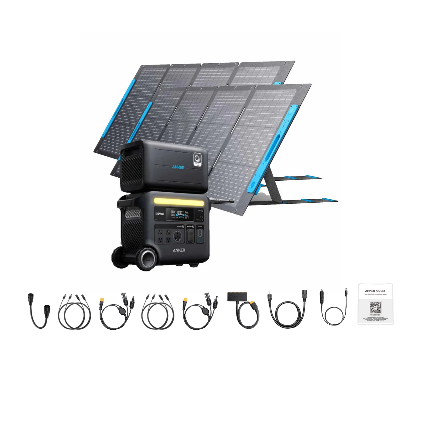 Anker SOLIX F2600 Portable Power Station + 2 x 200W Portable Solar + 1  x Expansion Battery Panel Inclusions