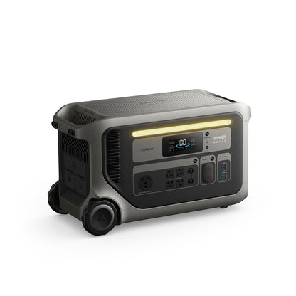 Anker SOLIX F3000 Portable Power Station back view from the left side