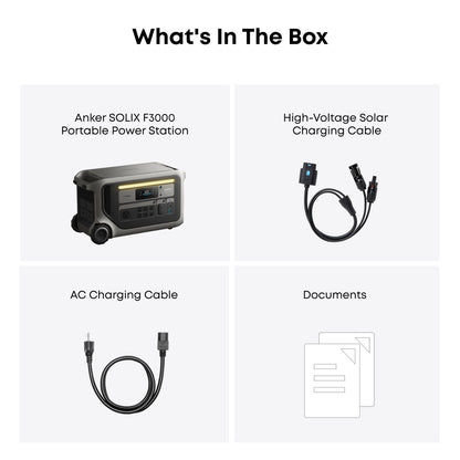 Anker SOLIX F3000 Portable Power Station included in the box