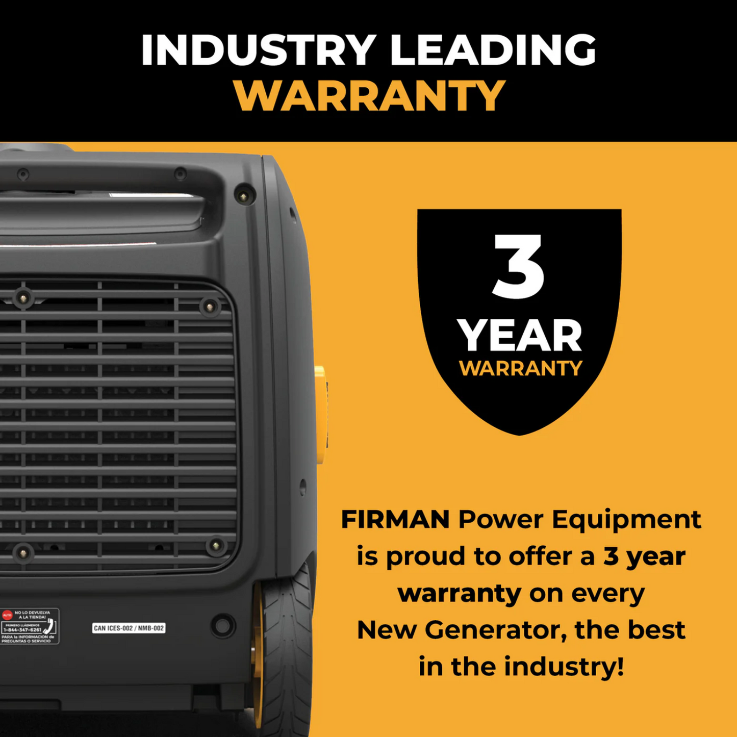 Anker SOLIX F3000 with the Firman W02985 - Deluxe Kit with a 3-year warranty promotion on an orange background