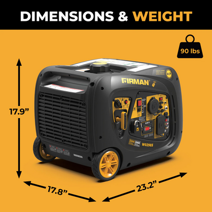 Anker SOLIX F3000 with the Firman W02985 - Deluxe Kit with dimensions and weight information on an orange background