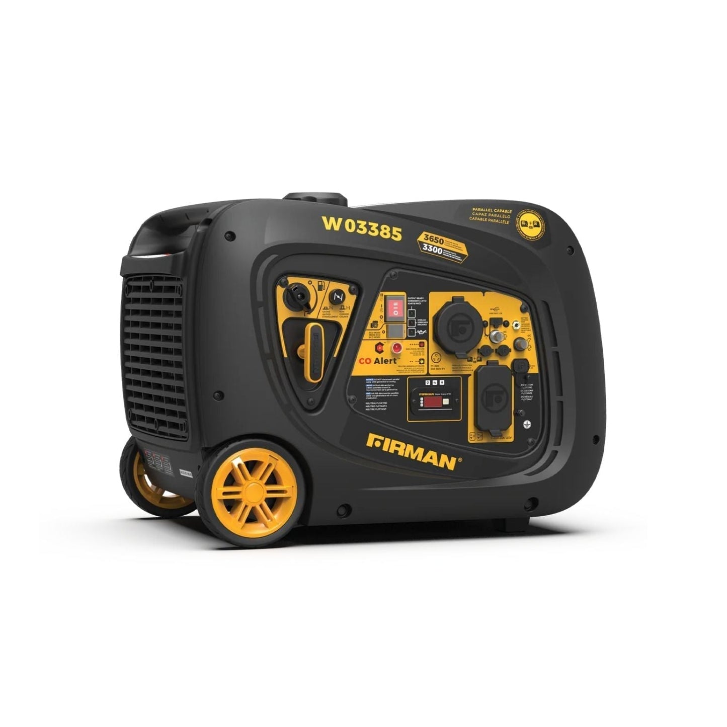 Anker SOLIX F3000 with the Firman W03385 - Premium Kit with yellow accents on a white background