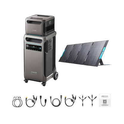 Anker SOLIX F3800 Portable Power Station +1 x  Expansion Battery + 1 x 400W Portable Solar Panel Inclusions
