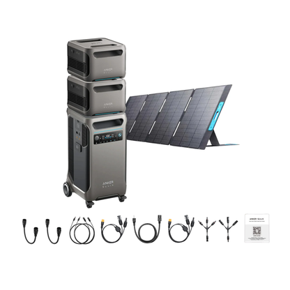 Anker SOLIX F3800 Portable Power Station +2 x  Expansion Battery + 1 x 400W Portable Solar Panel Inclusions