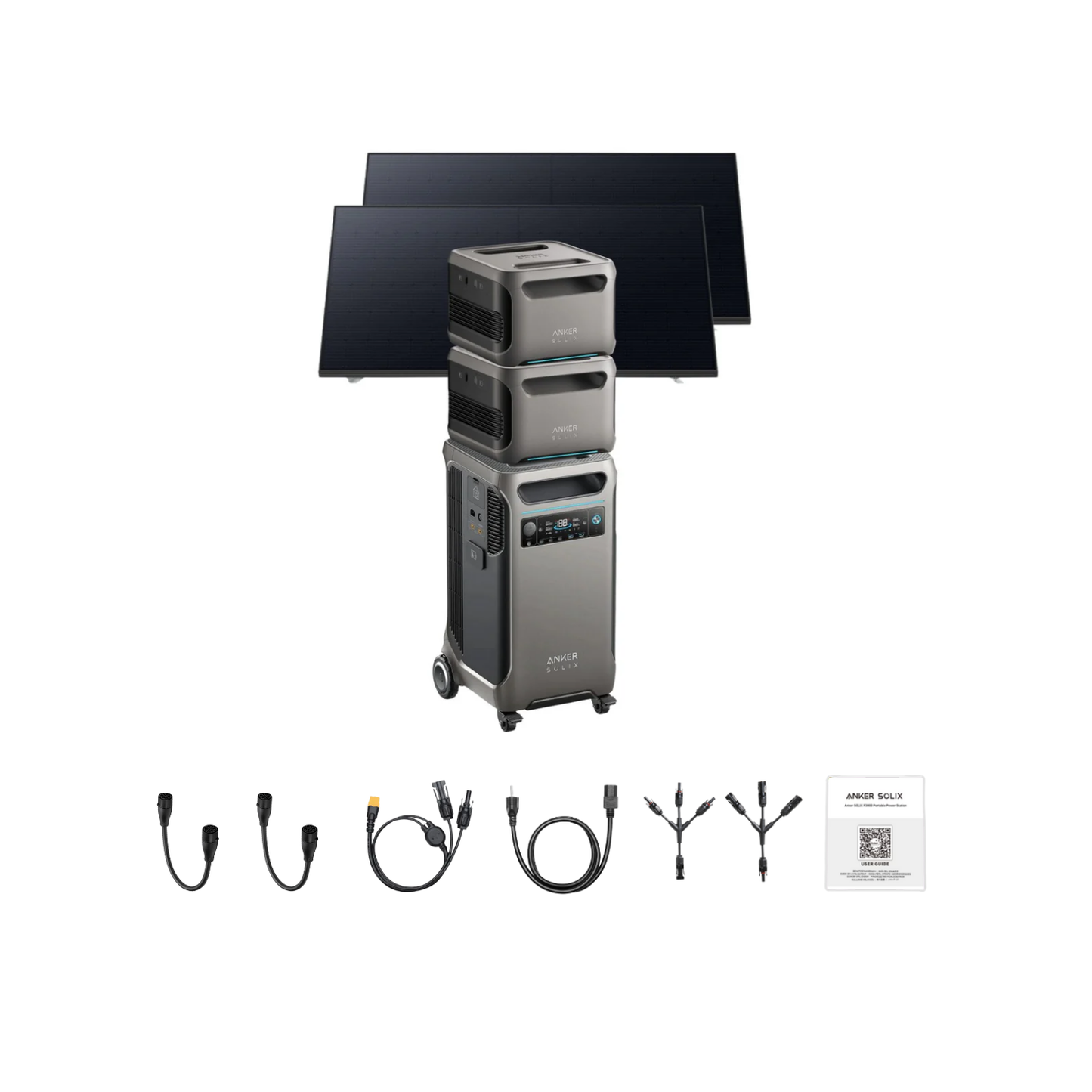 Anker SOLIX F3800 Portable Power Station +2 x  Expansion Battery + 2 x 410W Rigid Solar Panel Inclusions