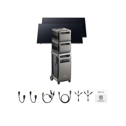 Anker SOLIX F3800 Portable Power Station +2 x  Expansion Battery + 2 x 410W Rigid Solar Panel Inclusions